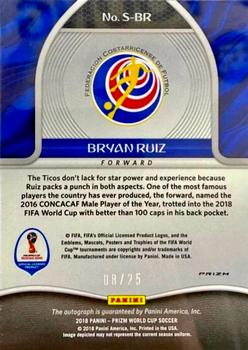 2018 Panini Prizm FIFA World Cup - Signatures Prizms Silver #S-BR Bryan Ruiz Back