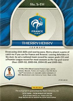 2018 Panini Prizm FIFA World Cup - Signatures Prizms Blue Shimmer #S-TH Thierry Henry Back