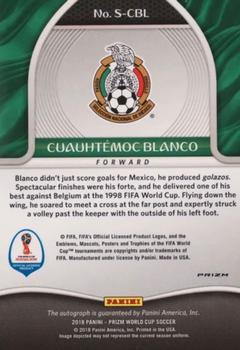 2018 Panini Prizm FIFA World Cup - Signatures Prizms Blue Shimmer #S-CBL Cuauhtemoc Blanco Back