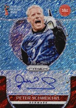 2018 Panini Prizm FIFA World Cup - Signatures Prizms Blue Shimmer #S-PS Peter Schmeichel Front