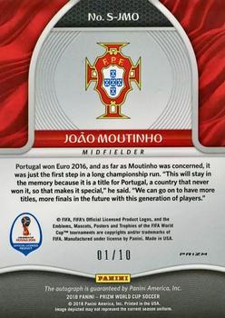 2018 Panini Prizm FIFA World Cup - Signatures Prizms Gold #S-JMO Joao Moutinho Back