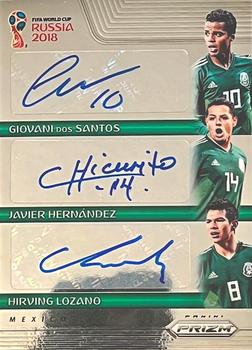 2018 Panini Prizm FIFA World Cup - Trio Signatures #TS-DHL Giovani Dos Santos / Javier Hernandez / Hirving Lozano Front