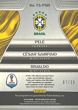 2018 Panini Prizm FIFA World Cup - Trio Signatures #TS-PSR Pele / Cesar Sampaio / Rivaldo Back
