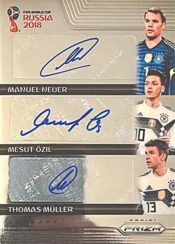 2018 Panini Prizm FIFA World Cup - Trio Signatures #TS-NOM Manuel Neuer / Mesut Ozil / Thomas Muller Front