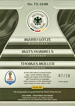 2018 Panini Prizm FIFA World Cup - Trio Signatures Prizms Silver #TS-GHM Mario Gotze / Mats Hummels / Thomas Muller Back