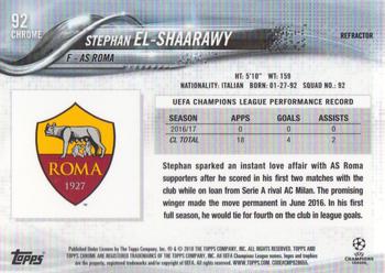 2017-18 Topps Chrome UEFA Champions League - Refractor #92 Stephan El Shaarawy Back