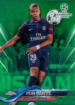 2017-18 Topps Chrome UEFA Champions League - Green Refractor #41 Kylian Mbappé Front