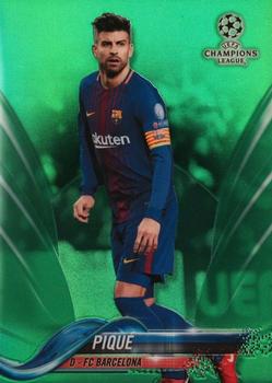 2017-18 Topps Chrome UEFA Champions League - Green Refractor #60 Piqué Front