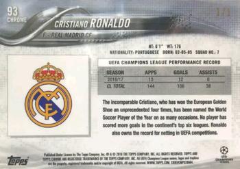 2017-18 Topps Chrome UEFA Champions League - SuperFractor #93 Cristiano Ronaldo Back