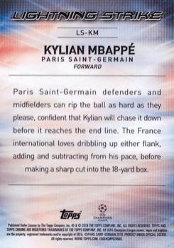 2017-18 Topps Chrome UEFA Champions League - Lightning Strike #LS-KM Kylian Mbappe Back
