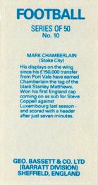 1983-84 Bassett & Co. Soccer #10 Mark Chamberlain Back