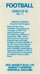 1983-84 Bassett & Co. Soccer #11 Simon Stainrod Back