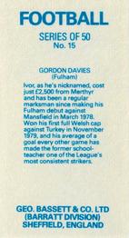 1983-84 Bassett & Co. Soccer #15 Gordon Davies Back