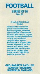 1983-84 Bassett & Co. Soccer #21 Charlie Nicholas Back