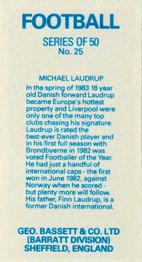 1983-84 Bassett & Co. Soccer #25 Michael Laudrup Back