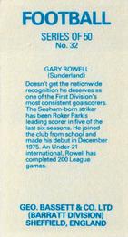 1983-84 Bassett & Co. Soccer #32 Gary Rowell Back