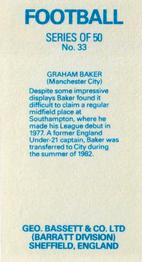 1983-84 Bassett & Co. Soccer #33 Graham Baker Back