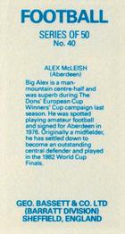 1983-84 Bassett & Co. Soccer #40 Alex McLeish Back