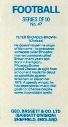 1983-84 Bassett & Co. Soccer #47 Peter Rhoades-Brown Back
