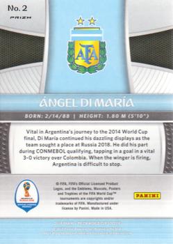 2018 Panini Prizm FIFA World Cup - Silver Prizm #2 Angel Di Maria Back