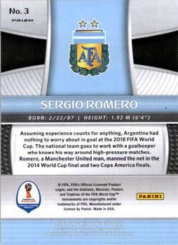 2018 Panini Prizm FIFA World Cup - Silver Prizm #3 Sergio Romero Back