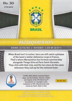 2018 Panini Prizm FIFA World Cup - Silver Prizm #30 Marquinhos Back