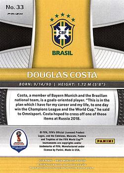 2018 Panini Prizm FIFA World Cup - Silver Prizm #33 Douglas Costa Back