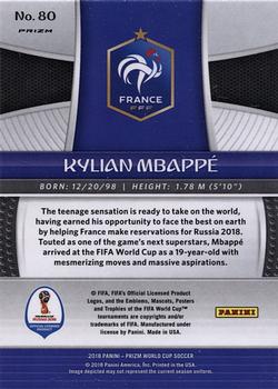 2018 Panini Prizm FIFA World Cup - Silver Prizm #80 Kylian Mbappé Back
