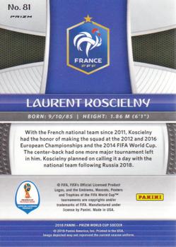 2018 Panini Prizm FIFA World Cup - Silver Prizm #81 Laurent Koscielny Back