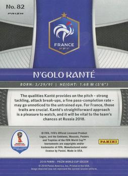2018 Panini Prizm FIFA World Cup - Silver Prizm #82 N'Golo Kante Back