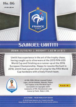 2018 Panini Prizm FIFA World Cup - Silver Prizm #86 Samuel Umtiti Back