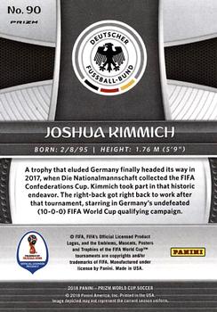 2018 Panini Prizm FIFA World Cup - Silver Prizm #90 Joshua Kimmich Back