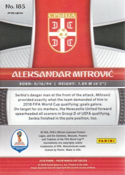 2018 Panini Prizm FIFA World Cup - Silver Prizm #185 Aleksandar Mitrovic Back