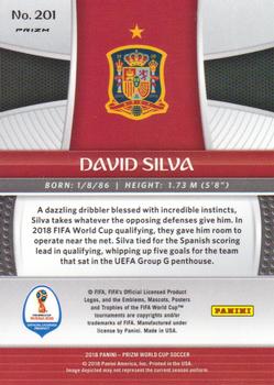 2018 Panini Prizm FIFA World Cup - Silver Prizm #201 David Silva Back