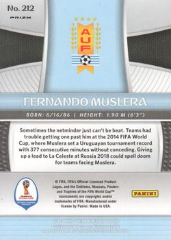 2018 Panini Prizm FIFA World Cup - Silver Prizm #212 Fernando Muslera Back