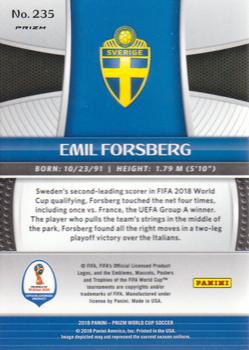2018 Panini Prizm FIFA World Cup - Silver Prizm #235 Emil Forsberg Back