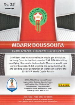 2018 Panini Prizm FIFA World Cup - Silver Prizm #251 Mbark Boussoufa Back