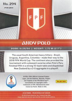 2018 Panini Prizm FIFA World Cup - Silver Prizm #294 Andy Polo Back