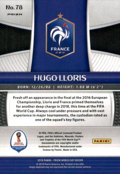 2018 Panini Prizm FIFA World Cup - Hyper Prizm #78 Hugo Lloris Back
