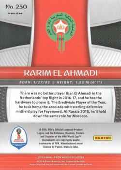 2018 Panini Prizm FIFA World Cup - Hyper Prizm #250 Karim El Ahmadi Back