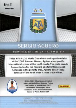 2018 Panini Prizm FIFA World Cup - Lazer Prizm #11 Sergio Aguero Back