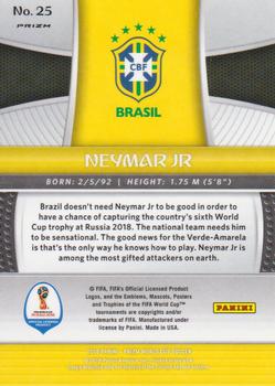 2018 Panini Prizm FIFA World Cup - Lazer Prizm #25 Neymar Jr Back