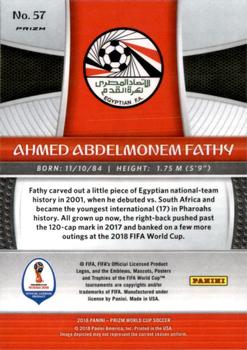 2018 Panini Prizm FIFA World Cup - Lazer Prizm #57 Ahmed Fathy Back