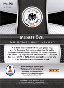 2018 Panini Prizm FIFA World Cup - Lazer Prizm #96 Mesut Ozil Back