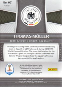 2018 Panini Prizm FIFA World Cup - Lazer Prizm #97 Thomas Muller Back