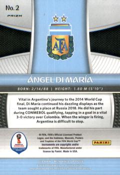 2018 Panini Prizm FIFA World Cup - Mojo Prizm #2 Angel Di Maria Back