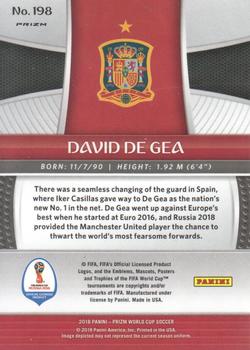2018 Panini Prizm FIFA World Cup - Mojo Prizm #198 David de Gea Back
