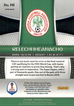 2018 Panini Prizm FIFA World Cup - Red Mosaic Prizm #141 Kelechi Iheanacho Back