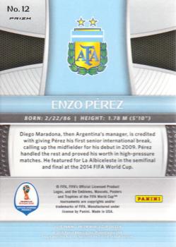 2018 Panini Prizm FIFA World Cup - Green & Orange Wave Prizm #12 Enzo Perez Back