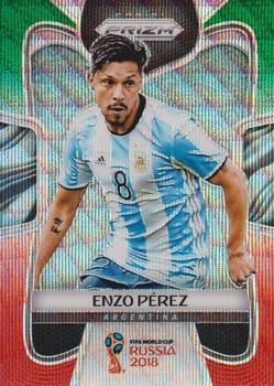 2018 Panini Prizm FIFA World Cup - Green & Orange Wave Prizm #12 Enzo Perez Front